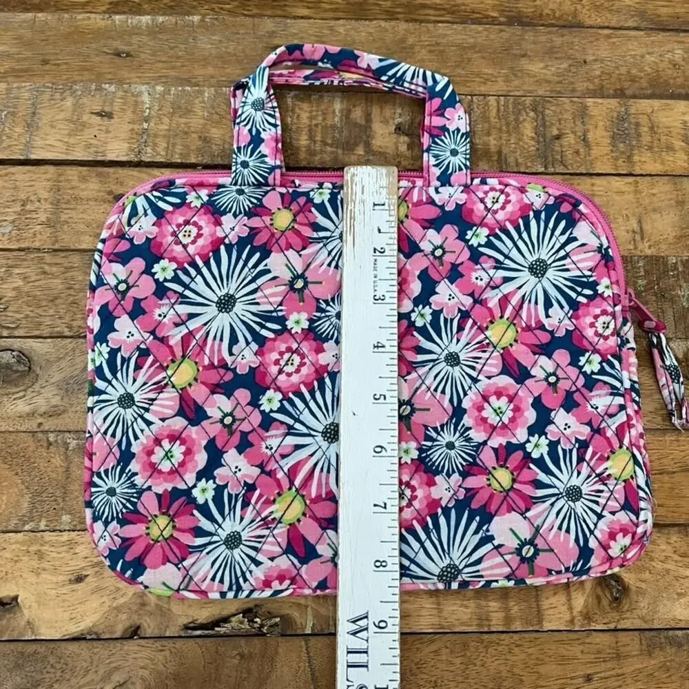 Cotton Quilted Laptop Ipad Case with handles Floral Design